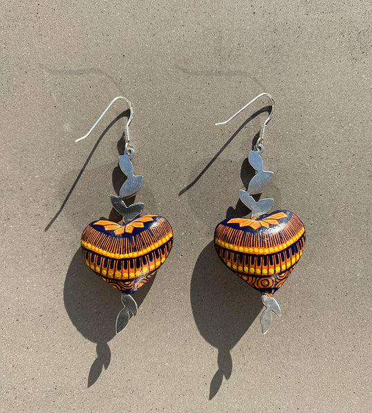 Aretes Corazón con Hojitas Jacobo y María Ángeles