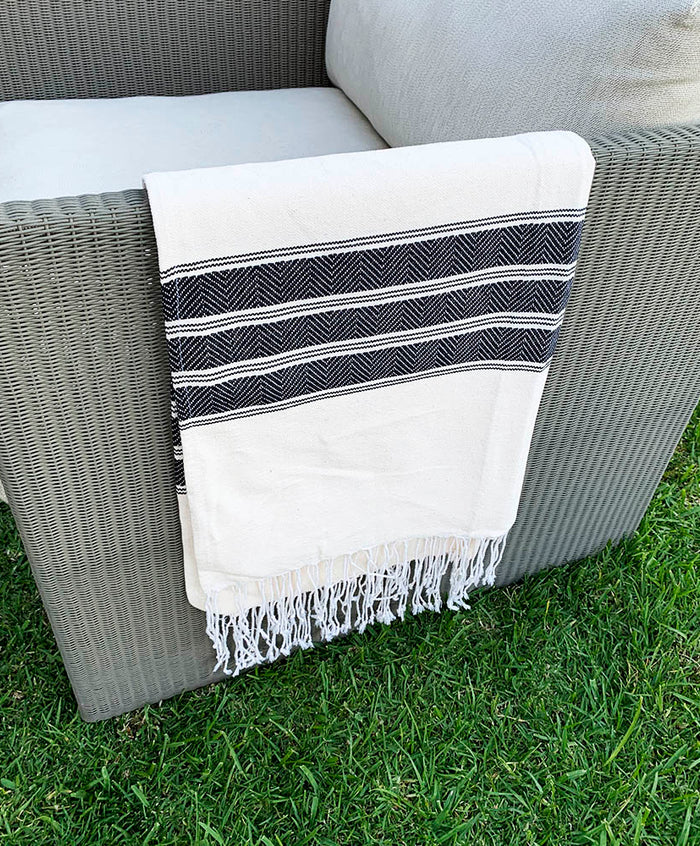 Frazada Rayas Negras Arte Zapoteco