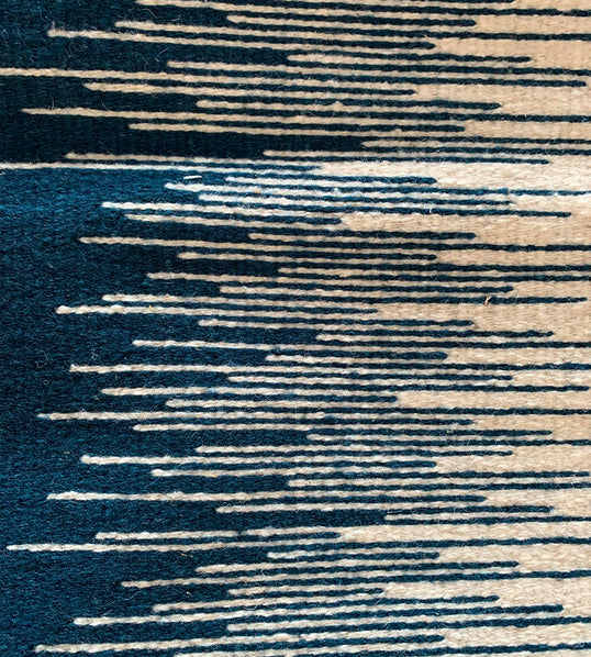 Tapete Líneas Azul Arte Zapoteco